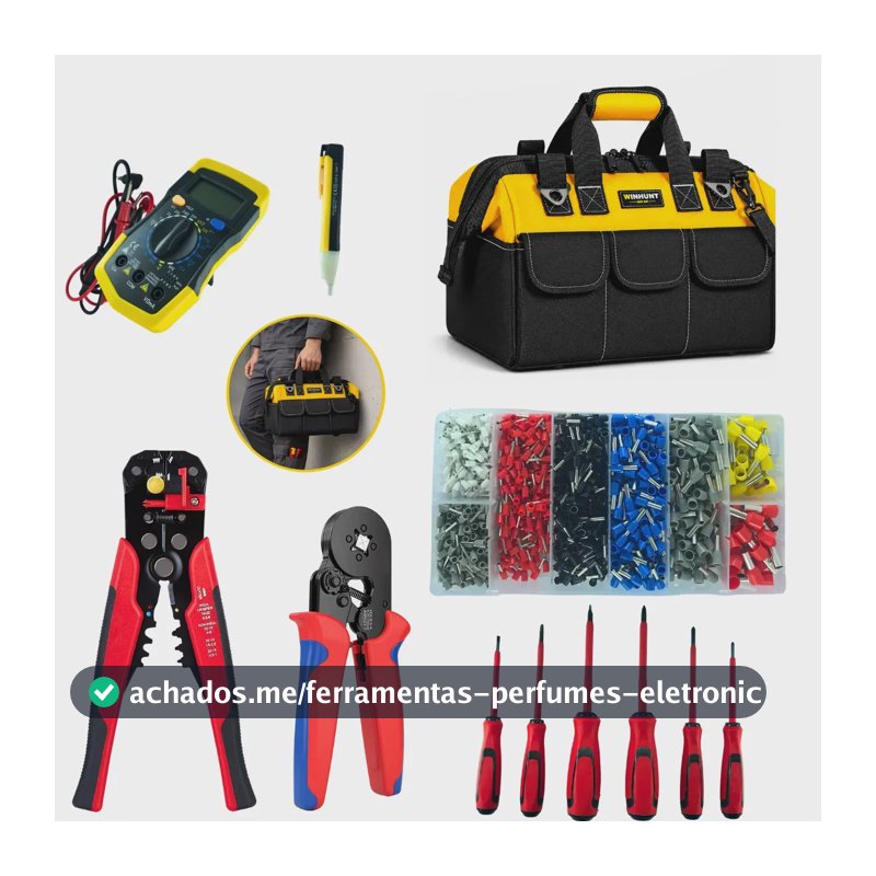 Kit Ferramentas para Eletricista Profissional CIETEC com Multímetro e 12 Peças