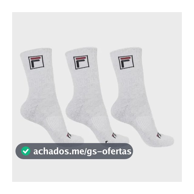Kit Tripack Meia Fila Cano Alto Fbox Masculina Branca Meias Brancas Logo 39-43