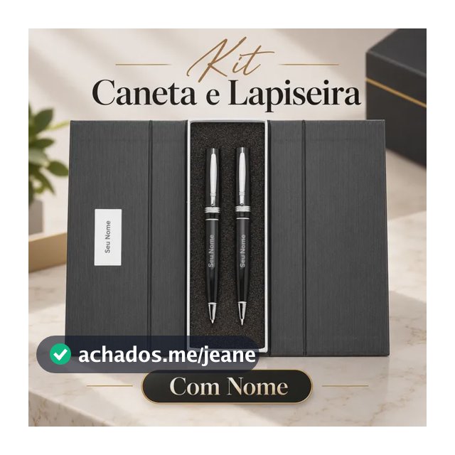 Kit Caneta Lapiseira Executivo Premium Personalizada Nome