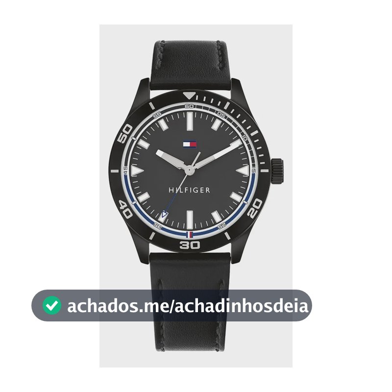 Relógio Tommy Hilfiger Toc Masculino Em Couro Preto 1791819 Preto
