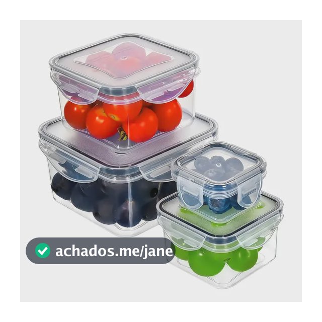 Kit Potes Hermeticos Mantimentos Empilhavel Tampa E Trava Kit4