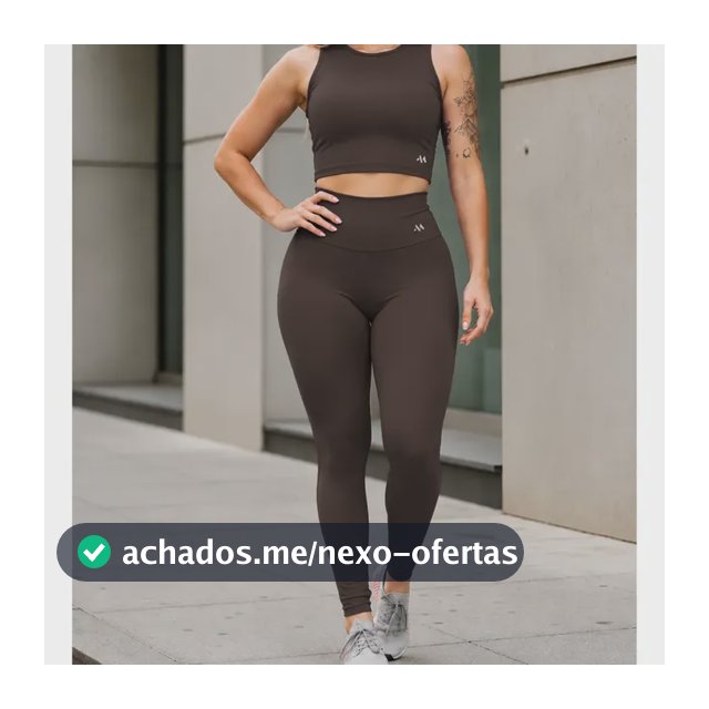 Conjunto Blackout Zero Transparência Legging E Cropped Suple Marrom G