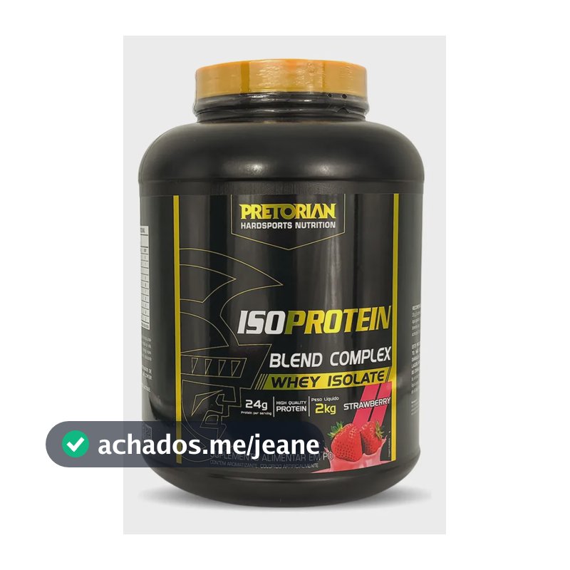 Suplemento Whey Protein Isolado Iso Protein Blend Complex Proteinas Iso Sabor Morango Pote De 2kg Em Po Pretorian