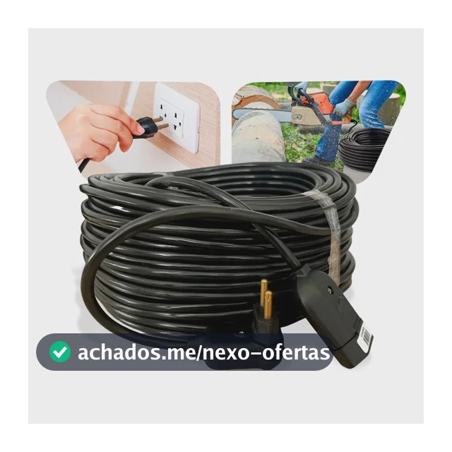 Extensao Eletrica 20 M Reforçada Profissional 10/20a Preto Preto 127/220v