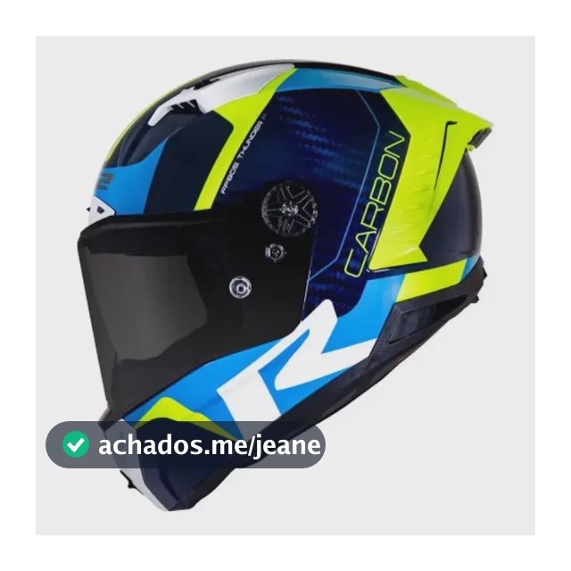 Capacete Ls2 Ff805 Thunder Carbon Racing 1 Azul Amarelo