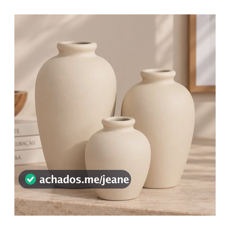 Vasos Decorativos Cerâmica Enfeite De Decoração De Sala Nude Trio Urna