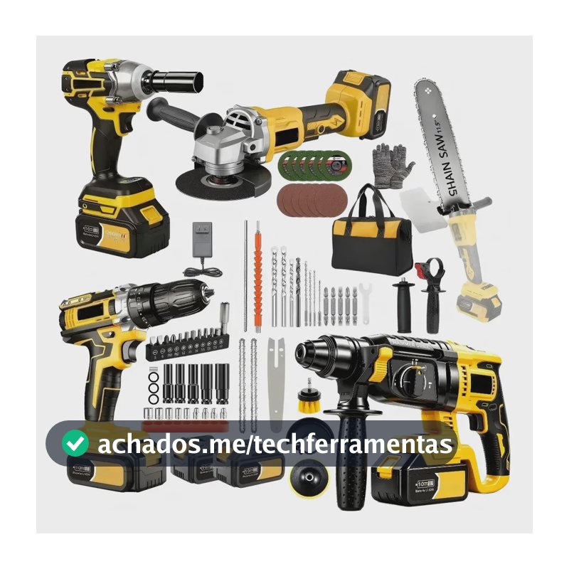 Martelete Furadeira Esmerilhadeira Chave Cabeça Motosser Kit