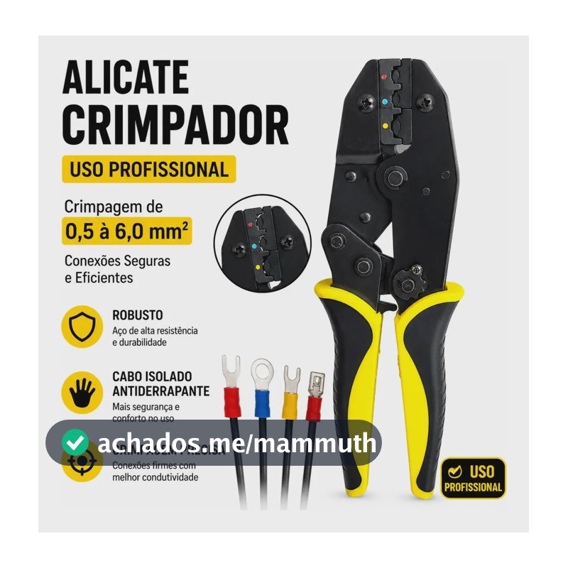 Alicate De Crimpar Prensar Terminal Elétrico Conectores Olhal Garfo Pino Faston Ilhós Pré-isolados Klm
