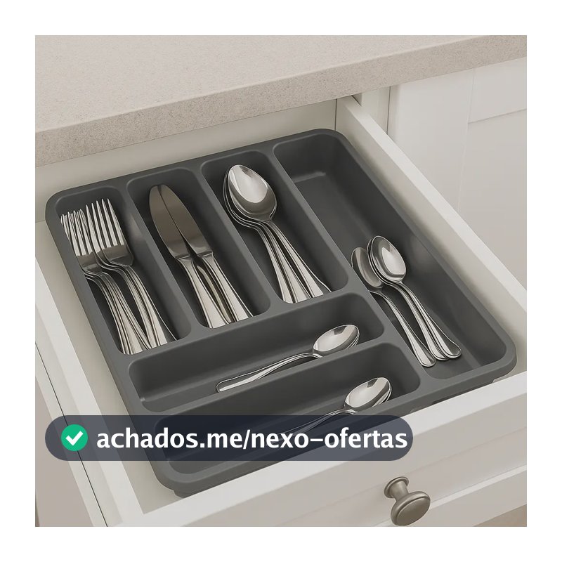 Porta Talheres De Gaveta Com Divisórias Organizador Cozinha Preto