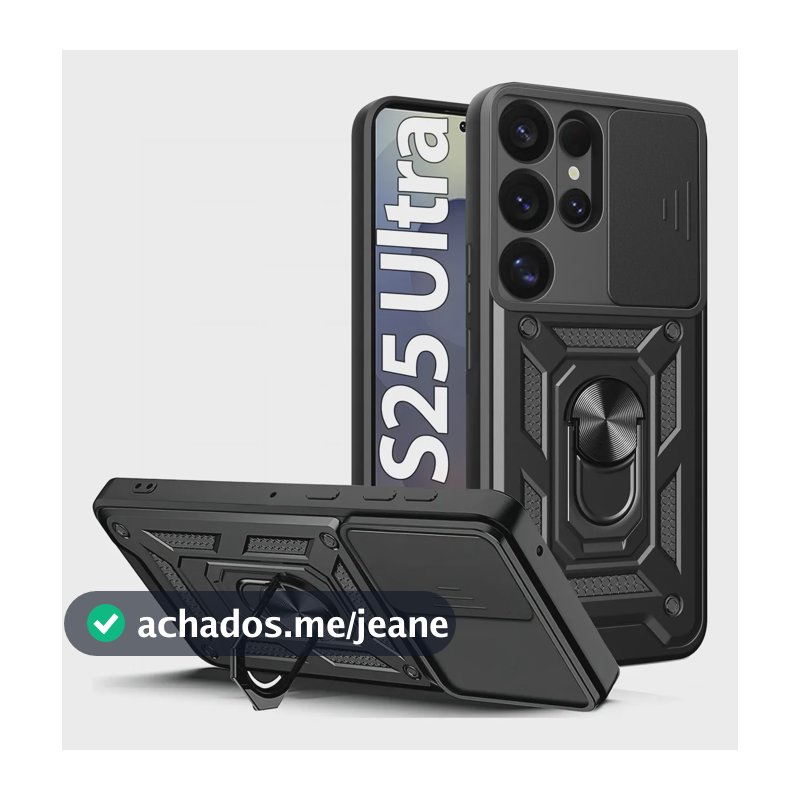 Capa Capinha Para Samsung Galaxy Case Armadura Anti Impacto Preto S25 Ultra