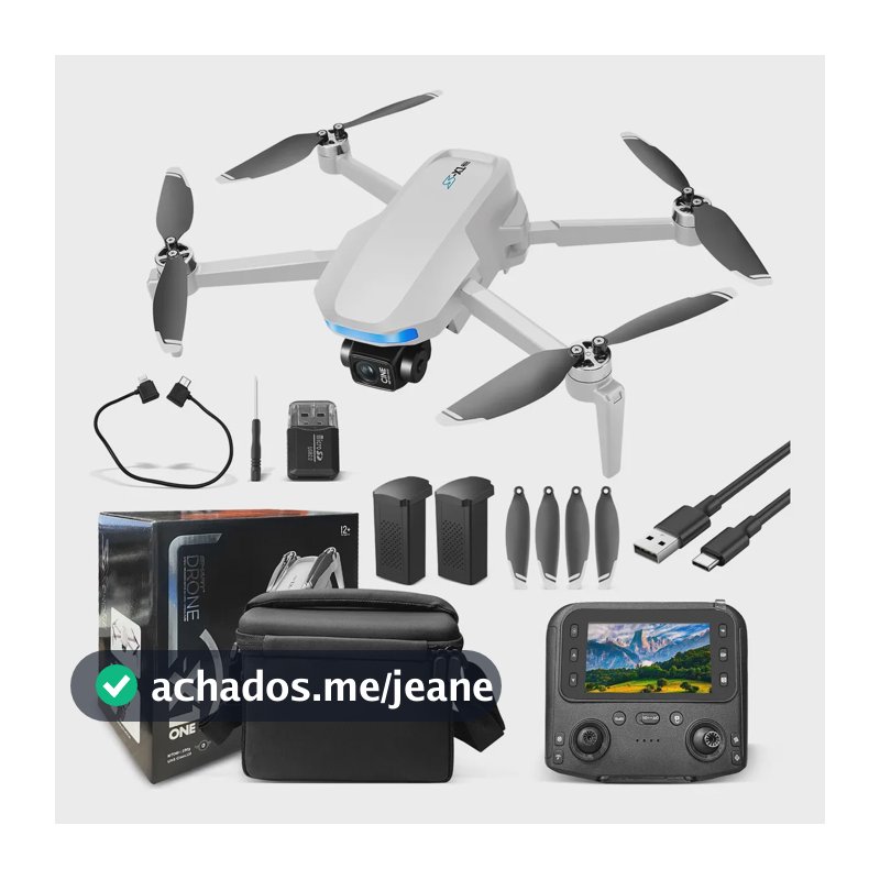 Drone Profissional S-x1 com Tela Gps e Gimbal de 3 Eixos Câmera HD Distância de 5km com 2 Baterias Cor Blanco