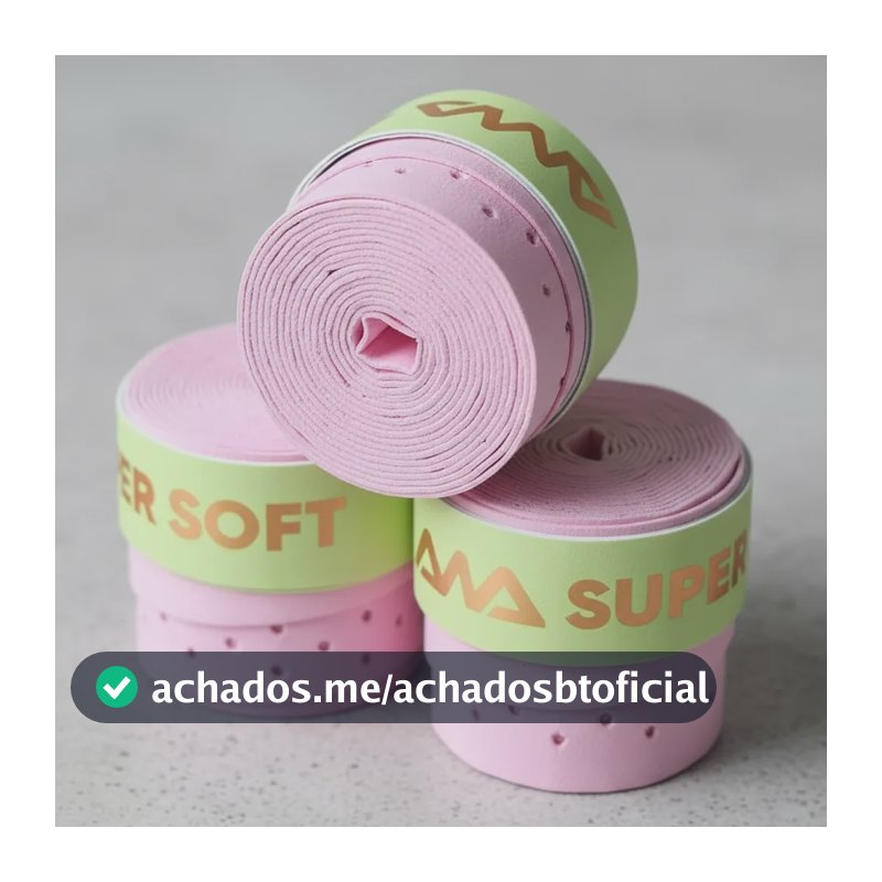 Over Grip Ama Sports Super Soft Furadinho 3 Unidades Rosa