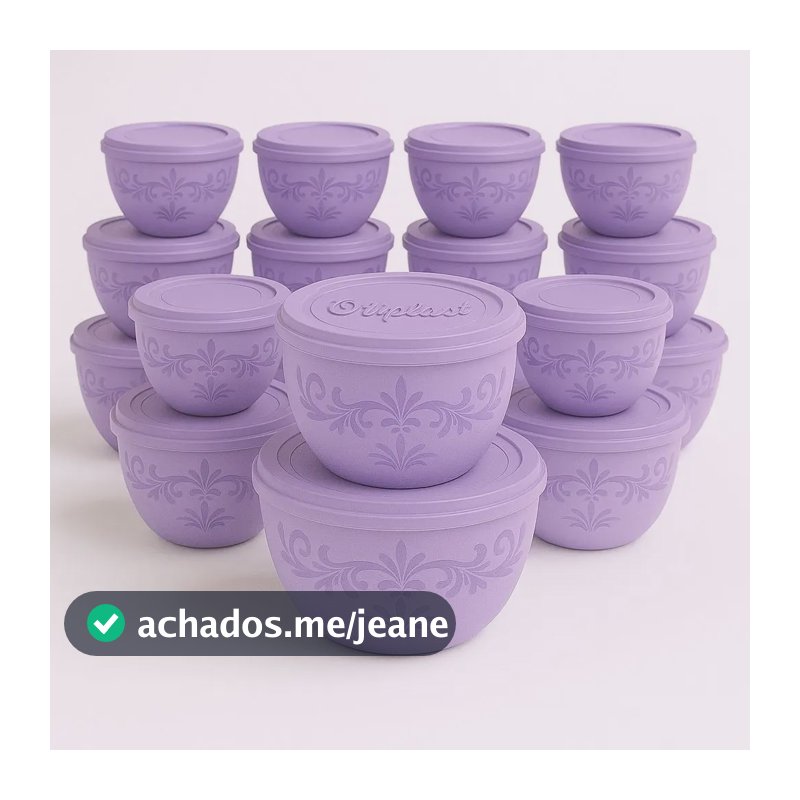 Conjunto 10 Potes Bowl Personalizado 1l Oliplast Lilás