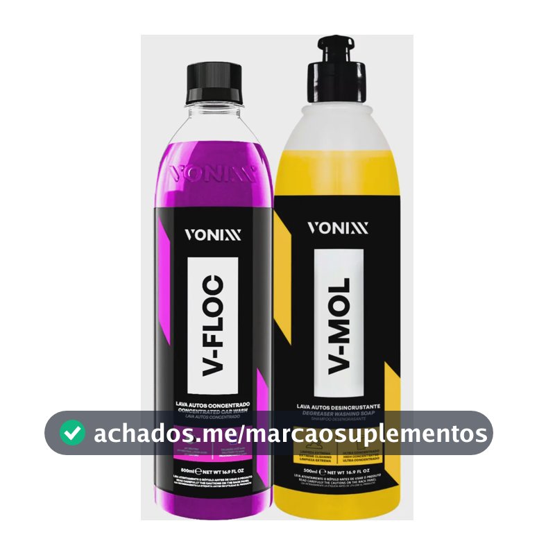 Kit Shampoo Automotivo Esfregação Neutro V-floc V-mol Vonixx