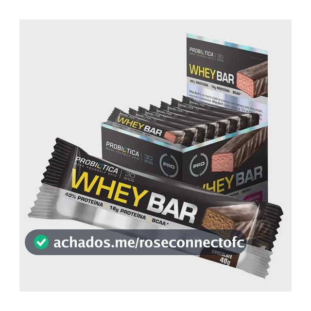 Suplemento Whey Bar Em Barra Probiótica Sabor Chocolate 960g Chocolate