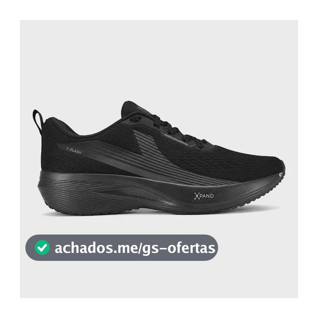 Tênis Corrida Performance Lynd Y Flash Com Placa Preto Preto Lisa 43 Br