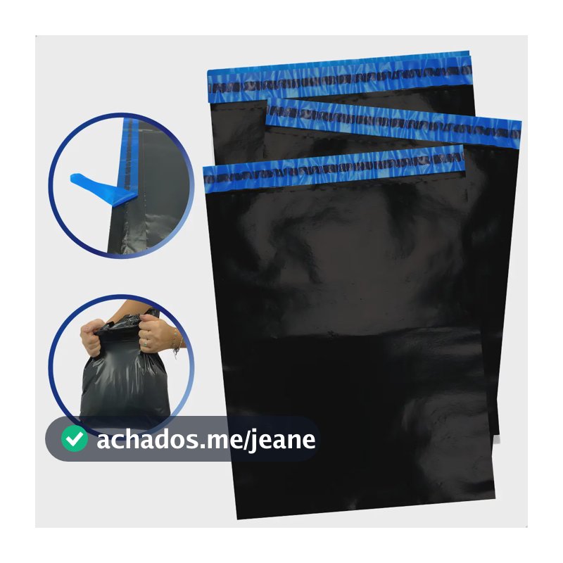 Envelope de Segurança Inviolável Preto 40x50cm Lacre Hot-Melt 1000 Un