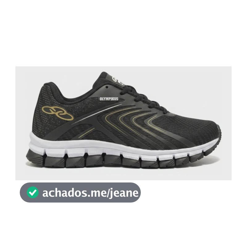 Tênis Olimp Masculino Esportivo Academia Caminhada Promoção Preto/dourado 41 Br