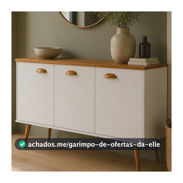 Buffet Aparador 3 Portas Sala Premium De Madeira Branco Branco