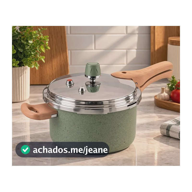 Panela De Pressão OIKOS 4,4 Litros Com Fundo De Indução E Revestimento Cerâmico