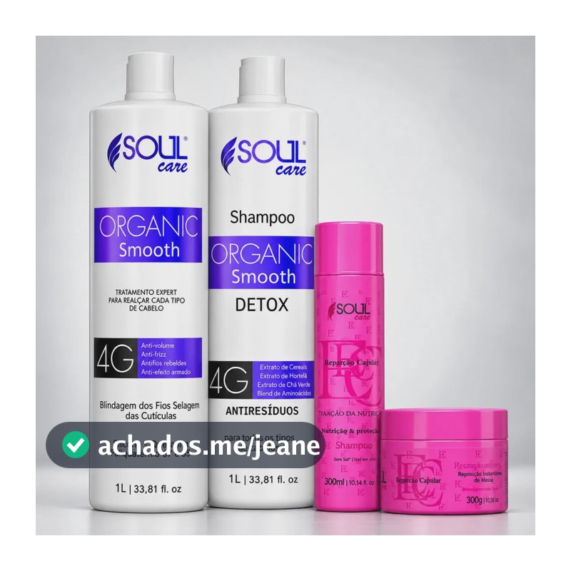 Escova Kit Sem formol Organica Capilar Profissional 4 uni Blindagem dos fios 3litros mascara capilar - Solu Care