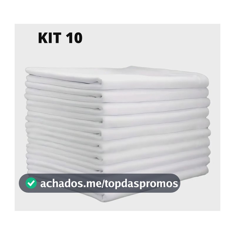 Kit 10 Panos de Prato Leoa Pé de Galinha 66 cm x 41 cm