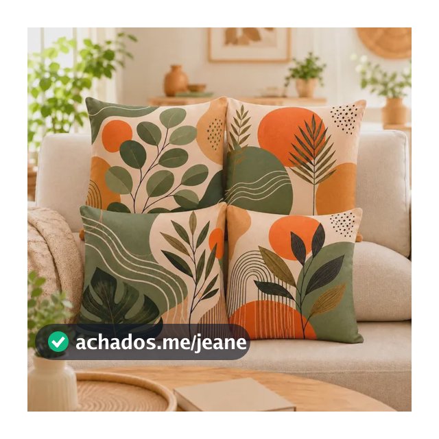 Kit 4 Capas De Almofada Estampa Naturalista Floral 40x40 Floral Moderna