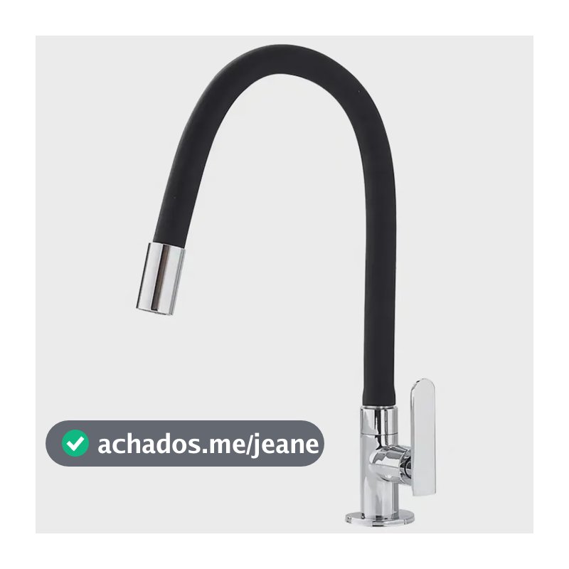 Torneira Cozinha Articulável Flexivel Com Arejador Texfine Monocomando Reto Preto Fosco Para Pia Bancada Banheiro