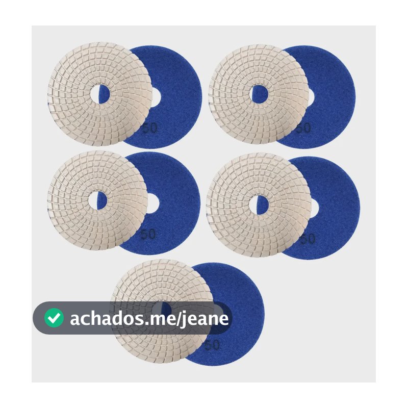 Kit 5 Discos Lixa Cerâmica Diamantada - Grão 50 1