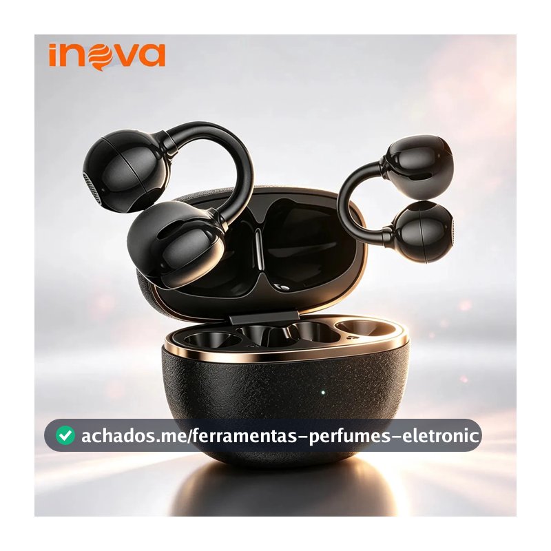 Fone de Ouvido Inova Open-Ear Bluetooth para Esportes com Controle Tátil e Bateria de Longa Duração
