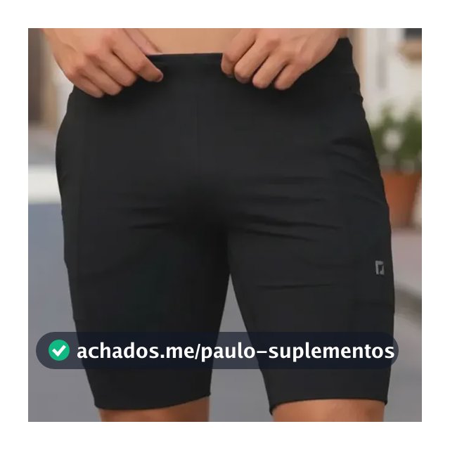 Bermuda De Compressão Para Corrida Masculina Com Bolso