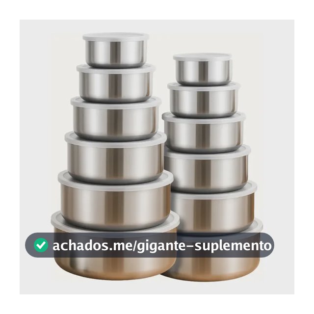 Jogo 10 Potes Tigelas Em Inox Alumínio Com Tampa Redondo 10 Prateados