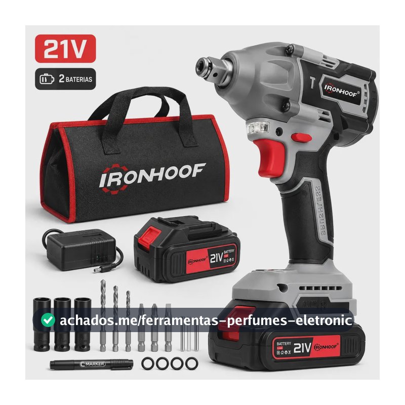 Chave De Impacto Brushless 520nm 21v 2 Bateria