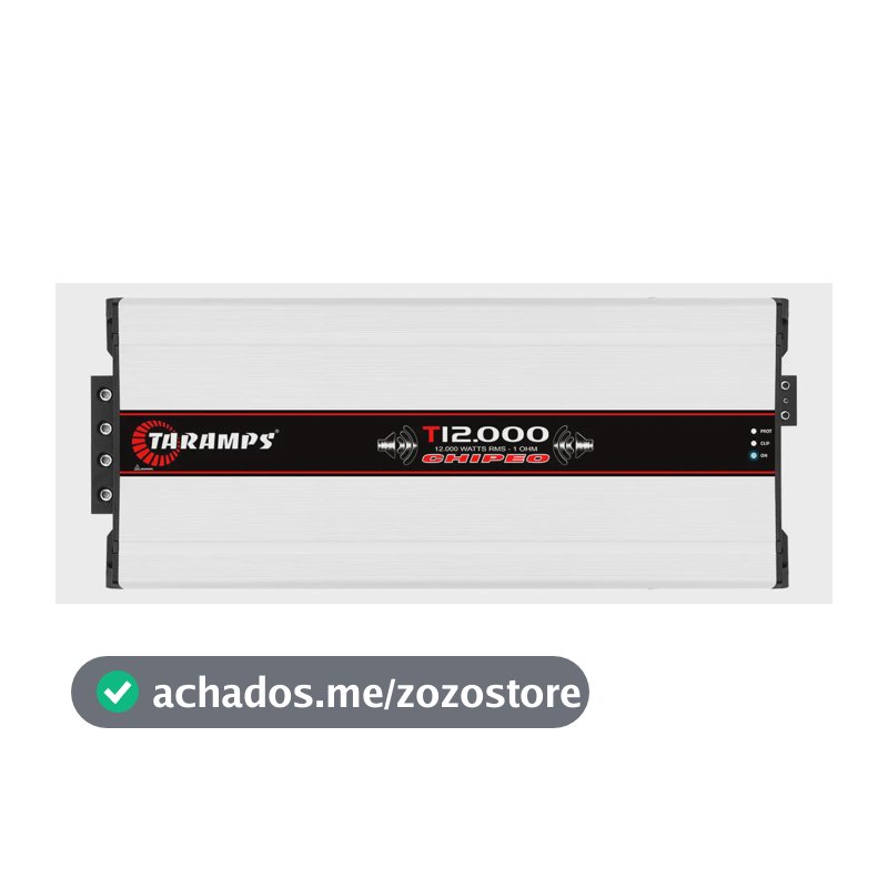 Módulo Amplificador Taramps T12.000 CHIPEO 12300W de 1 Canal para Som Automotivo