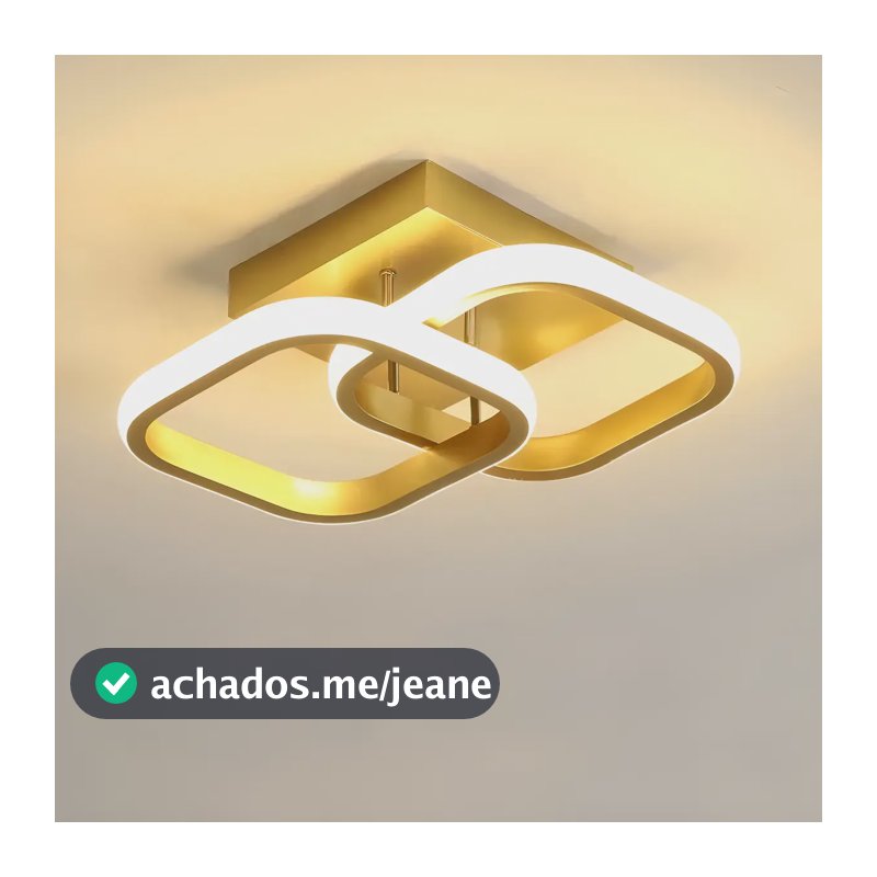 Luminária De Led Sobrepor Moderna Elegante 20w 3 Em 1 Estrutura Dourado