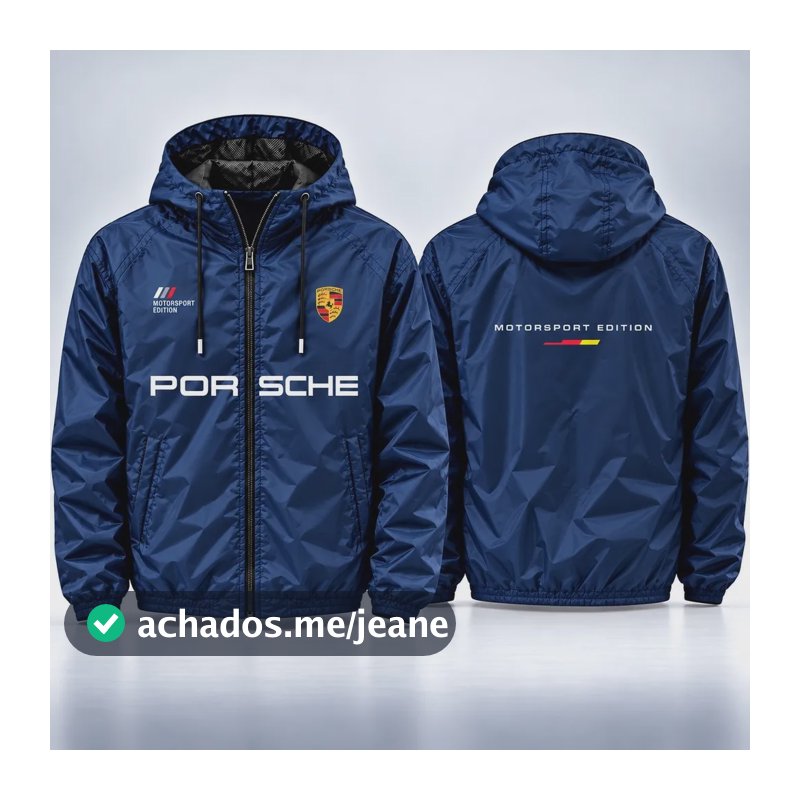 Jaqueta Corta Vento Masculina Impermeável Motorsport Leve Azul-marinho Gg