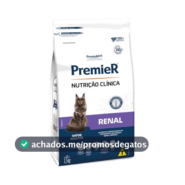 Racao Premier Nutrição Clínica Renal Para Gatos 1,5kg