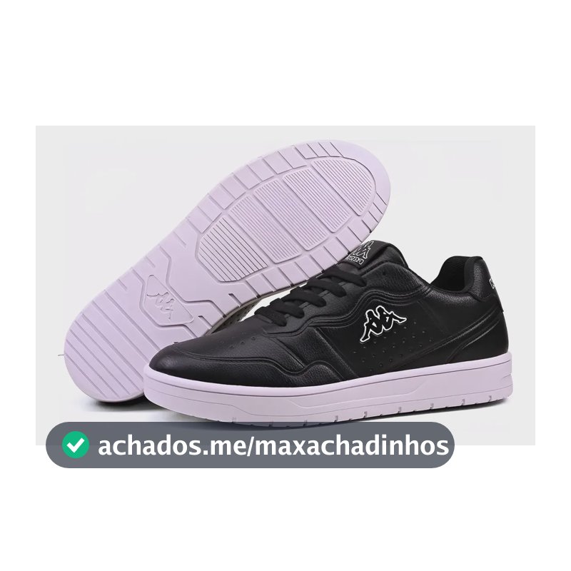 Tênis Casual Kappa Zenit Masculino Unissex Conforto Black 42 Preto 42