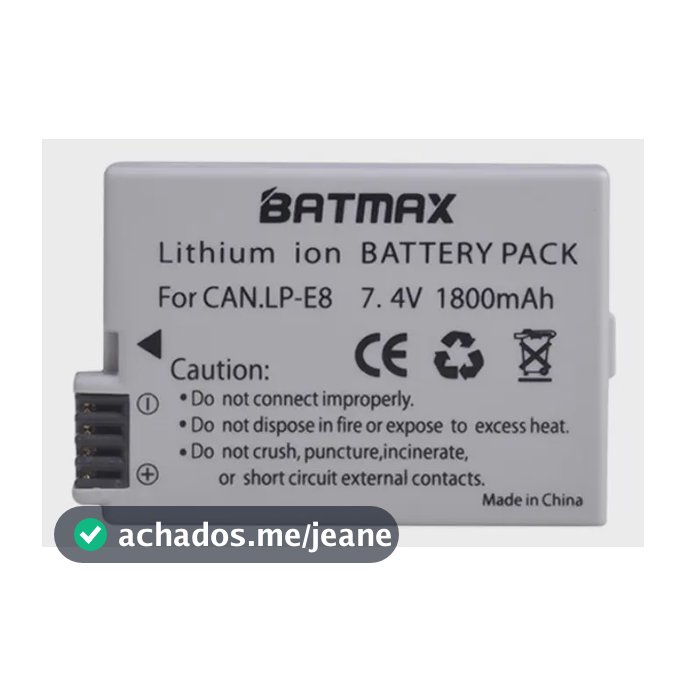 Bateria Batmax LP-E8 Canon T2i T3i T4i T5i 1800mAh 7.4V