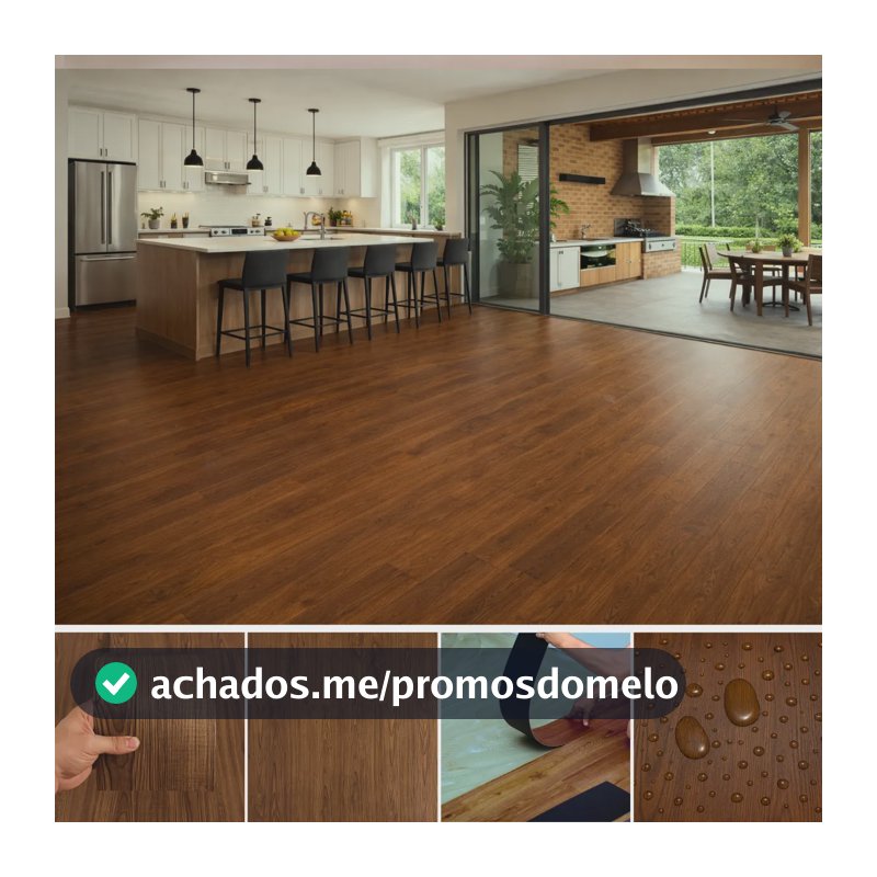 Piso Vinílico Autocolante 1,67m2 Régua Adesiva Madeira Carvalho Premium - Madeira Rústica