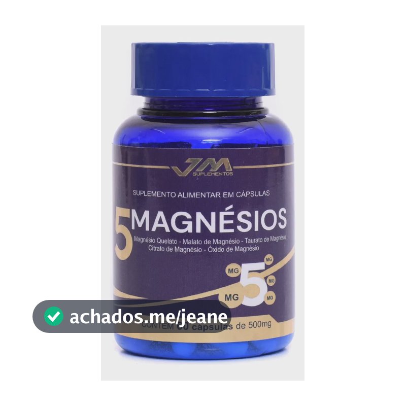 5 Magnésios 60 Cápsulas 500mg Jmsuplementos 5 Fontes de Magnesio