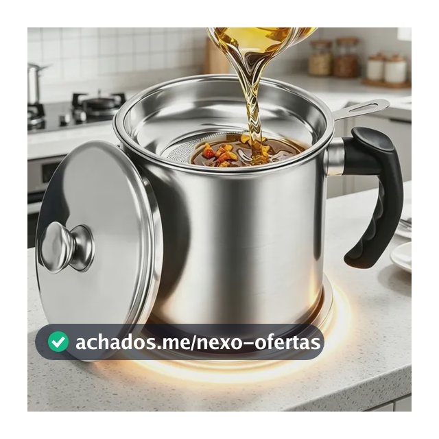 Pote Filtro De Óleo 1,8l Aço Inox 304 Reutilizável Cozinha