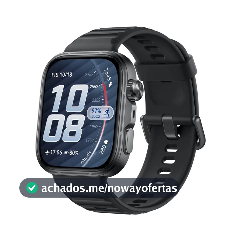 Smartwatch Huawei Watch Fit 5 Pro Tela Fullview Amoled De 1,92 Vidro De Safira Mini Treino Bateria Com Até 10 Dias 64 Gb Gerenciamento Da Saúde Ecg Compatível Com Ios E Android Preto