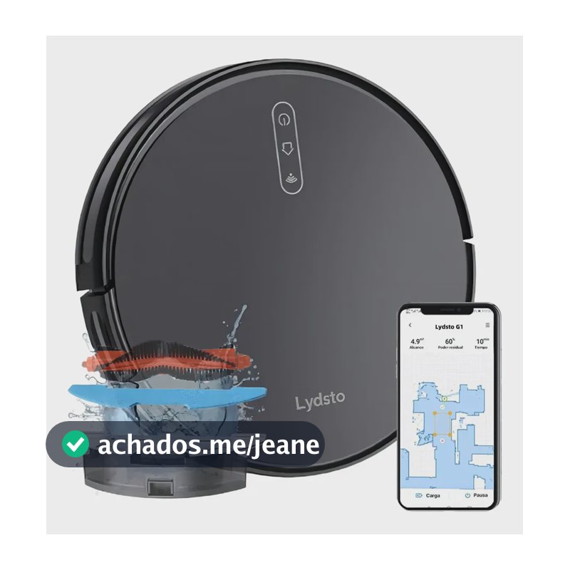 Robô Aspirador De Pó Inteligente Passa Pano Lydsto G1 Limpeza 3 em 1 Compatível XIAOMi Home APP