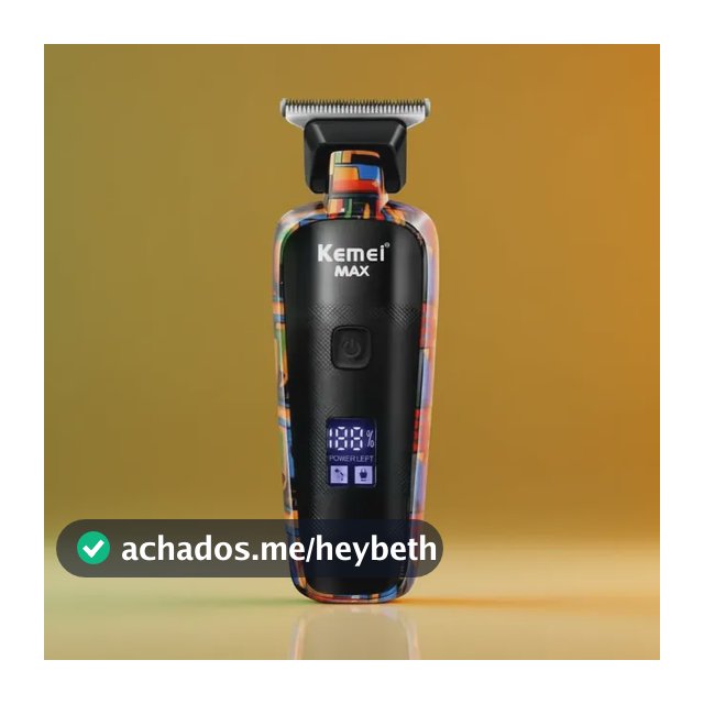 Kemei Max 5090 | Máquina de Acabamento Profissional Sem Fio | Recarregável Bivolt | 6 Pentes | Para Cabelo e Barba – Preto |