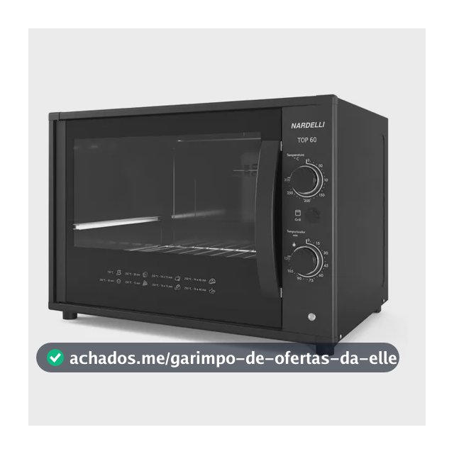 Forno Elétrico De Bancada 110v Nardelli Top60 60litros Black