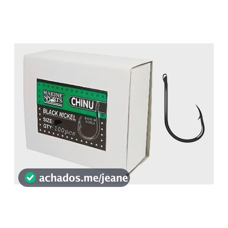 Anzol Chinu BlackNiquel nº05 Marine Sports Caixa - 100pçs