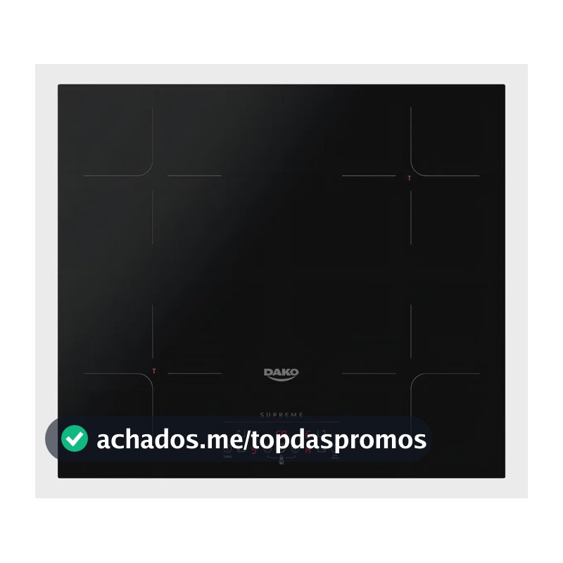 Cooktop de Indução 4 Bocas Dako Supreme Preto com Trava de Segurança