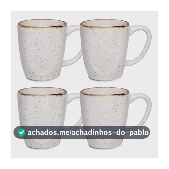Jogo Com 4 Canecas De 260ml Em Porcelana Ryo Maresia Oxford