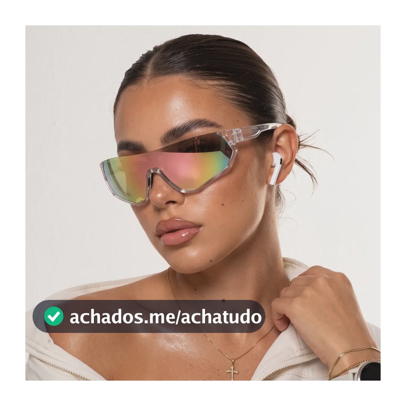 Óculos Esportivo Corrida Pace Fortuna Feminino Moda Uv400 Cristal Rose Espelhado
